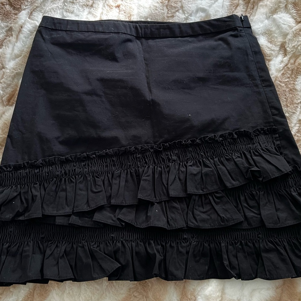 JCrew Black Ruffled Skirt - Picture 2 of 2
